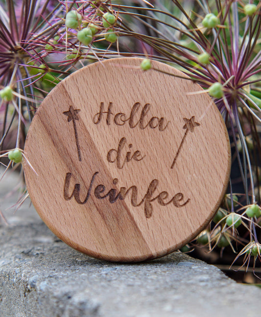 Der Dubbedeckel – Stylischer Holzdeckel fürs Dubbeglas Holla die Weinfee