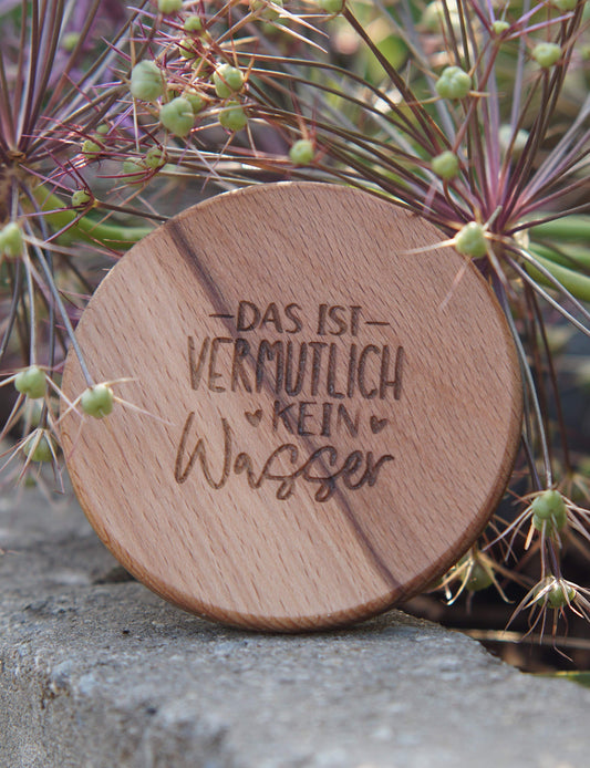 Der Dubbedeckel – Stylischer Holzdeckel fürs Dubbeglas - Das ist kein Wasser